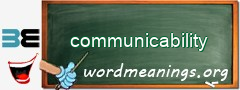 WordMeaning blackboard for communicability